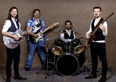 Performer playing guitar