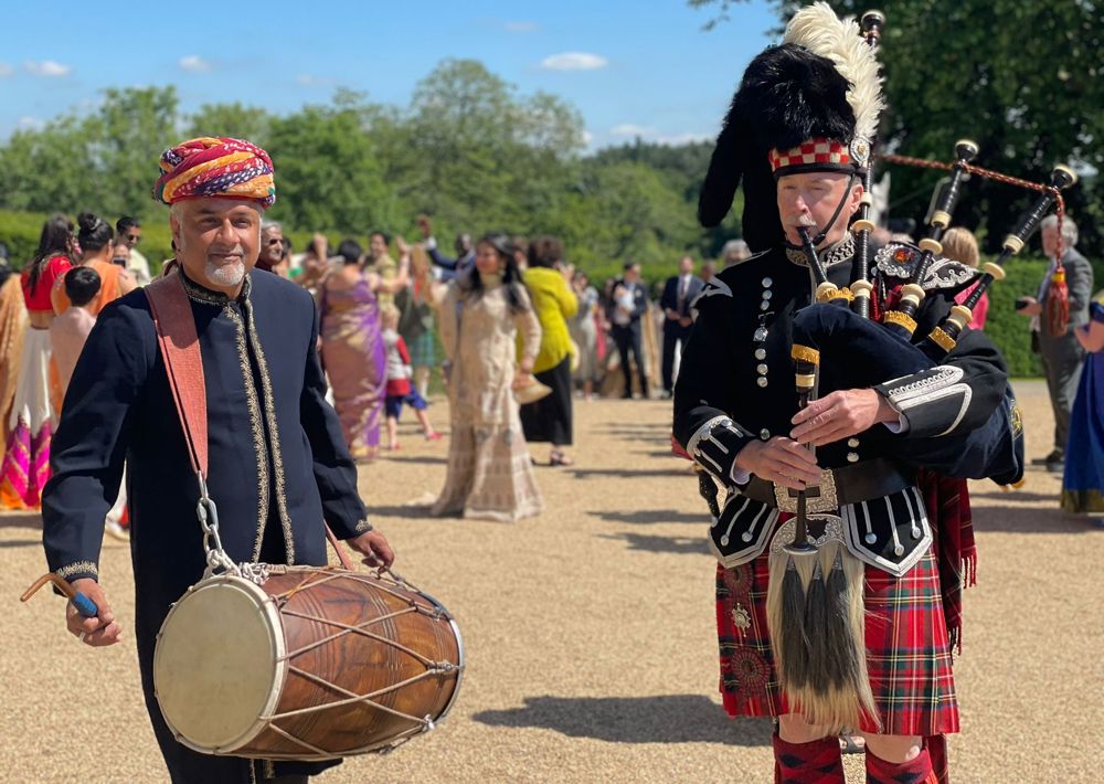 Scottish Piper & Dhol Drummer performing Live Scottish and Bhangra music