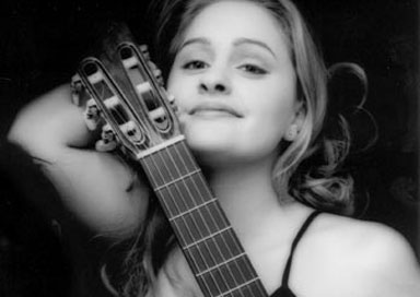 Performer playing guitar