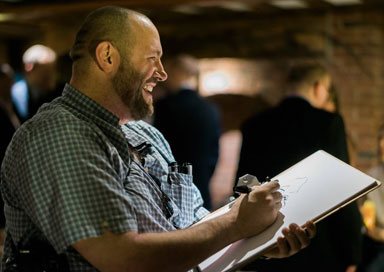 Nottingham Caricaturist Laughing